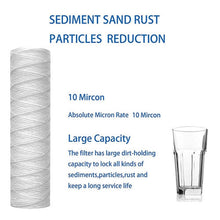10 Micron 10 Inch x 2.5 Inch String Wound Sediment Water Filter Cartridge Whole House Sediment Filtration, Universal Replacem