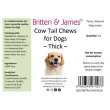 10 Thick Cow Tails for Dogs (15cm length). 100% Natural Beef Dog Treat Chew and Long-Lasting Dental Stick