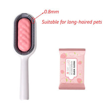 (1St Pink Short, As The Pictures) Double Sided Hair Removal Brushes for Cat Dog Pet Grooming Comb with Wipes Kitten Brush Gato Accesorios Artículos Para Mascotas