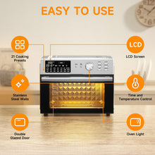 30L Air Fryer Oven With Rotisserie, 1800W & 21 Preset Mode Countertop Convection Mini Oven with Digital LCD Display, Timer