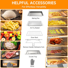 30L Air Fryer Oven With Rotisserie, 1800W & 21 Preset Mode Countertop Convection Mini Oven with Digital LCD Display, Timer