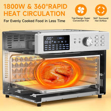 30L Air Fryer Oven With Rotisserie, 1800W & 21 Preset Mode Countertop Convection Mini Oven with Digital LCD Display, Timer