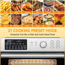 30L Air Fryer Oven With Rotisserie, 1800W & 21 Preset Mode Countertop Convection Mini Oven with Digital LCD Display, Timer