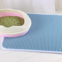 (40X50CM, Blue) Waterproof Washable Cat Litter Box Mat