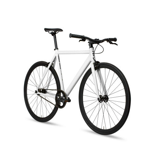 6KU Aluminum Fixed Gear Single-Speed Fixie Urban Track Bike, Crisp White, 58cm/L