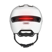 ABUS HUD-Y ACE city helmet - stylish bike helmet with visor and magnetic, rechargeable rear LED light - for men and women