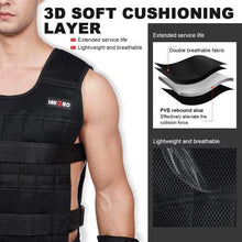 Adjustable Weighted Vest 20KG Workout Weight Vest Training Fitness Weighted Jacket for Man Woman (Included 96 Steel Plates Weights)