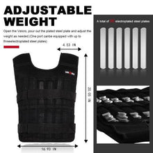 Adjustable Weighted Vest 20KG Workout Weight Vest Training Fitness Weighted Jacket for Man Woman (Included 96 Steel Plates Weights)