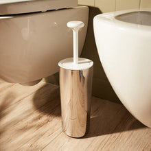 Alessi Birillo Toilet Brush in 18/10 Stainless Steel Mirror Polished, White