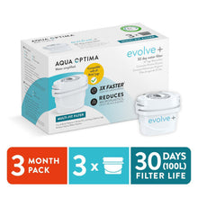 Aqua Optima Evolve+ Water Filter Cartridge, 3 Pack (3 Months Supply)