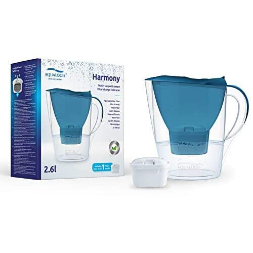Aqualogis Harmony 2.6L Fridge Water Filter Jug for Reduction of Microplastics, Scale, Chlorine, Taste and Odor, BPA Free, (Replacement Filter Mod