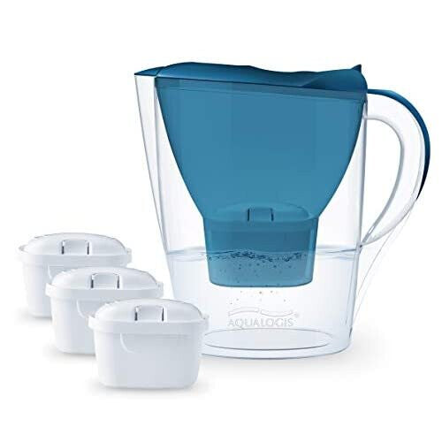 Aqualogis Harmony 2.6L Fridge Water Filter Jug for Reduction of Microplastics, Scale, Chlorine, Taste and Odor, BPA Free, (Replacement Filter Mod