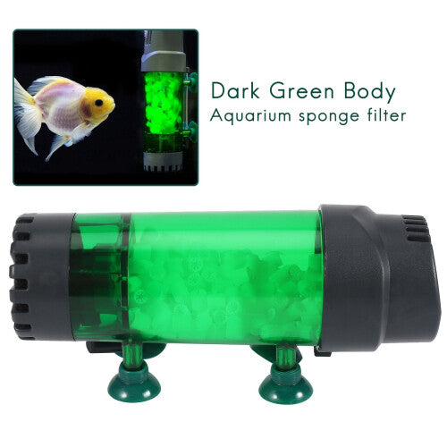 Aquarium Fish Tank Fluidized Moving Bed Filter Bubble Media Filter with Air Stone and Sponge Filter LH-300