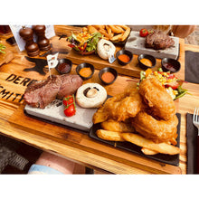 Black Rock Grill Steak on a Stone Grill Set, Sizzling Lava Stone Cooking Set