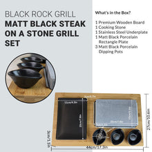 Black Rock Grill Steak on a Stone Grill Set, Sizzling Lava Stone Cooking Set