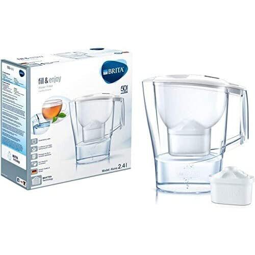 BRITA Aluna Cool Water Filter Jug and Cartridge, White, MAXTRA