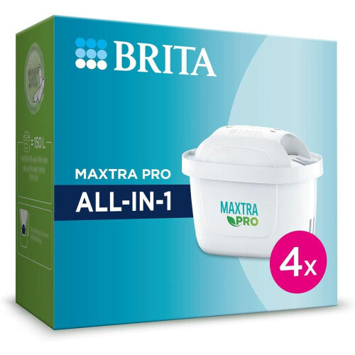 (BRITA MAXTRA PRO All-in-1 Water Filter Cartridge 4 Pack (New) - Original BRITA Refill reducing impurities, Chlorine, PFA) BRITA MAXTRA PRO All-in-1 Water Filter Cartridge