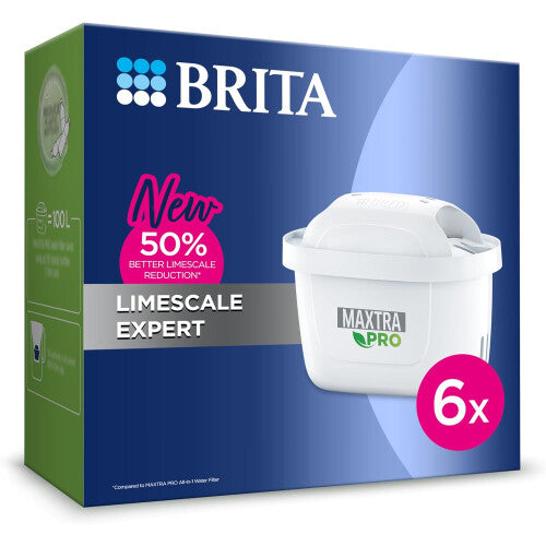 BRITA MAXTRA PRO Limescale Expert Water Filter Cartridge 6 Pk - BRITA refill for ultimate appliance protection, reducing impurities, chlorine & metals