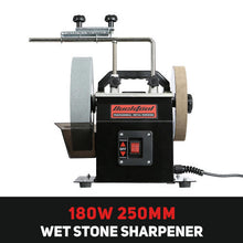 BUCKTOOL 250mm Wet Bench Grinder, 180W Wet Stone Sharpening and Honing System, 230~240V Water Cool Grinding Machine