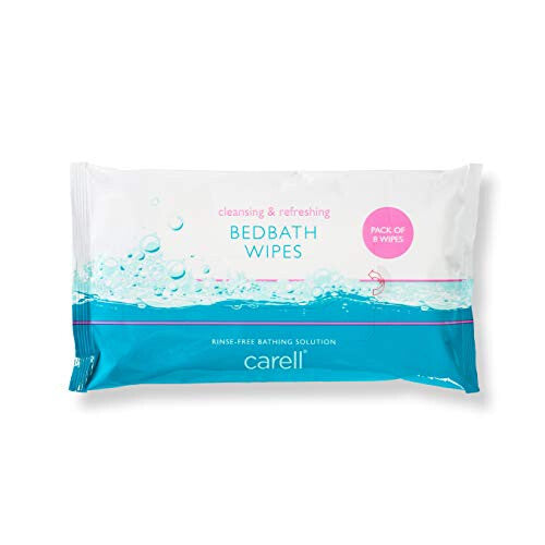 Carell Bed Bath Wipes Pack of 24 - 8 Wipes per Pack (192 Wipes) - Easy to use, Containing Aloe Vera, Dermatologically Tested