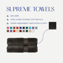 Christy Supreme Hygro 6 Piece Towel Set | Graphite Dark Grey | 100% Luxury Supima Cotton | Ultra Soft | Super Absorbent | 650GSM
