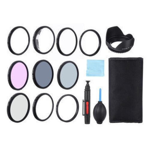 Close-up +1/+2/+4/+10 UV CPL FLD ND2/4/8 Lens Filter Hood Cap Blower Brush Kit Set 58MM