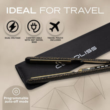 Corioliss C3 Hair Straightener for Women Professional Titanium Plates Flat Iron UK Plug (Leopard Gold Soft Touch)