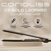 Corioliss C3 Hair Straightener for Women Professional Titanium Plates Flat Iron UK Plug (Leopard Gold Soft Touch)