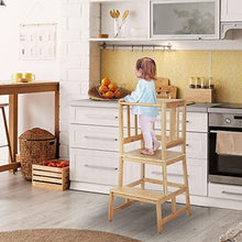 COSYLAND Kitchen Nursery Step Stool for Kids Toddlers Children,Standing Tower for Kitchen Counter,,Made of Natural Solid Bamboo(Natural)