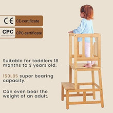 COSYLAND Kitchen Nursery Step Stool for Kids Toddlers Children,Standing Tower for Kitchen Counter,,Made of Natural Solid Bamboo(Natural)
