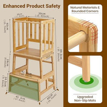 COSYLAND Kitchen Nursery Step Stool for Kids Toddlers Children,Standing Tower for Kitchen Counter,,Made of Natural Solid Bamboo(Natural)