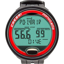 Cressi Donatello - Adult Unisex Professional Underwater Wrist Computer for Diving in Air/Nitrox and Apnea, Black/Red, One Size