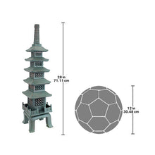 Design Toscano EU7430 The Nara Temple Pagoda Asian Decor Garden Statue, Large 71 cm, Polyresin, Verdigris Green Bronze