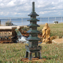 Design Toscano EU7430 The Nara Temple Pagoda Asian Decor Garden Statue, Large 71 cm, Polyresin, Verdigris Green Bronze