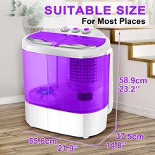 Display4top Electric Mini Portable Compact 3.6KG Capacity Washer Washing Machine Spin Dryer Laundry (Purple)