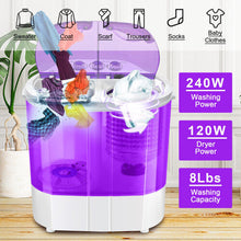 Display4top Electric Mini Portable Compact 3.6KG Capacity Washer Washing Machine Spin Dryer Laundry (Purple)