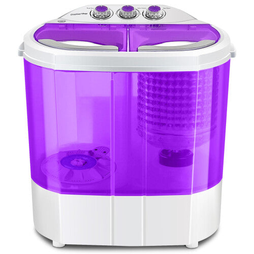 Display4top Electric Mini Portable Compact 3.6KG Capacity Washer Washing Machine Spin Dryer Laundry (Purple)