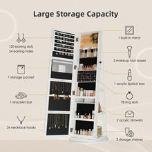 Dripex 360Swivel Jewellery Cabinet Mirror, 3 in 1 Lockable Jewellery Organisers Armoire with Storage Shelf