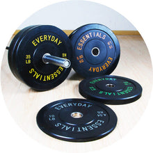 Everyday Essentials Color Coded Olympic Bumper Plate Weight Plate w Steel Hub, Single, Black, 45 Pounds