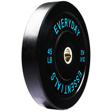 Everyday Essentials Color Coded Olympic Bumper Plate Weight Plate w Steel Hub, Single, Black, 45 Pounds
