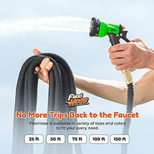 Flexi Hose Upgraded Expandable Garden Hose Pipe Including 8 Function Spray Gun Nozzle - Extra Strength with 2 cm Solid Brass Fittings