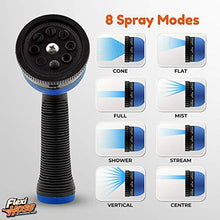 Flexi Hose Upgraded Expandable Garden Hose Pipe Including 8 Function Spray Gun Nozzle - Extra Strength with 2 cm Solid Brass Fittings