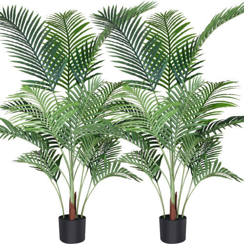 Fopamtri Artificial Areca Palm Plant 140CM Fake Palm Tree with 15 Trunks Faux Tree for Indoor Outdoor Modern Decoration Feaux