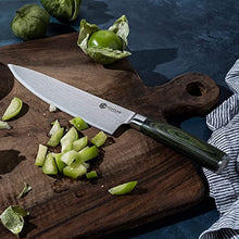 HexClad Chef's Knife, 20 cm Japanese Damascus Stainless Steel Blade, Full Tang Construction, Pakkawood Handle
