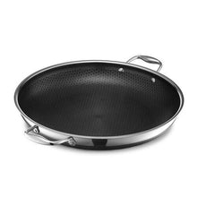HexClad Hybrid Nonstick 35 cm Frying Pan with Steel Lid, Dishwasher and Oven Safe, Induction Ready, Compatible with All Cooktops