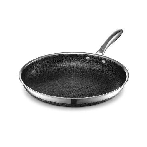 HexClad Hybrid Nonstick Frying Pan, 30 cm, Stay-Cool Handle, Dishwasher and Oven Safe, Induction Ready, Compatible with All Cooktops