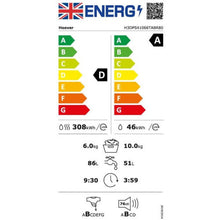 Hoover H3DPS41066TABR80 Freestanding Washer Dryer with LED Display, 10 or 6kg Load, 1400RPM, Drive Motor, Graphite, D or A Rated