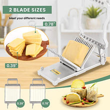 Huanyu Commercial Cheese Slicer with 1cm & 2cm Cutting Board Stainless Steel Cheese Cutter with Wire Multifunctional Wire Cutter for Cheese