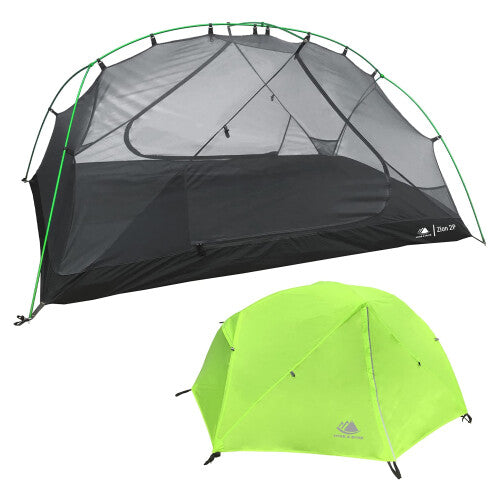 Hyke & Byke Zion 2 Person Backpacking Tent with Footprint - Lightweight Two Door Ultralight Dome Camping Tent