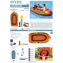 Intex Explorer Pro Inflatable Boat, Boat + Paddles + Pump, Three Person (244 x 117 x 36 cm)